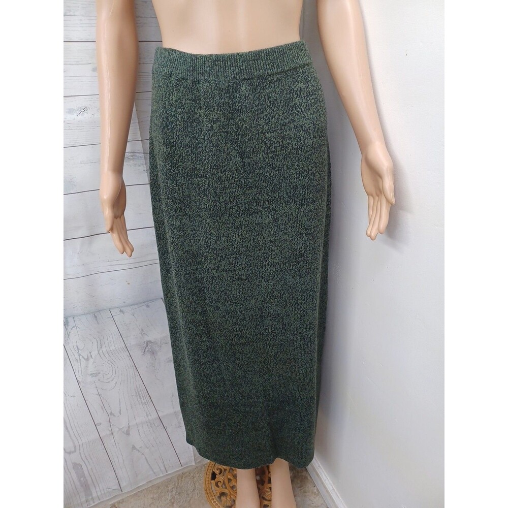 Fashion Bug Crochet Maxi Skirt Sz S Green Black Long Y2K